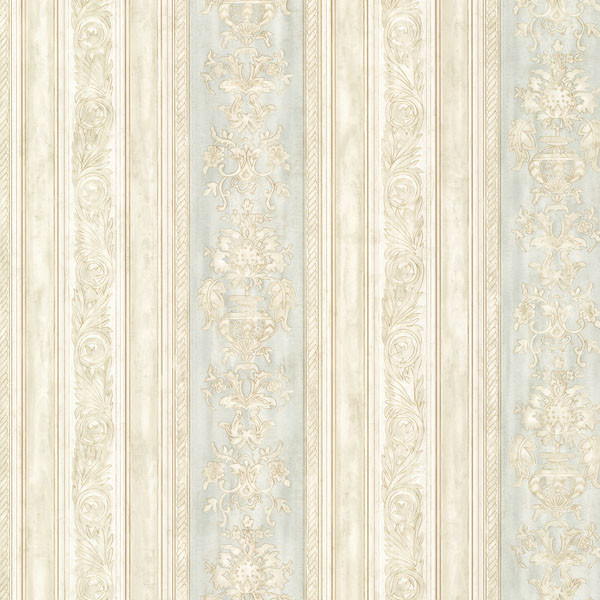 Majesty Mint Damask Stripe Wallpaper - Victorian - Wallpaper - by