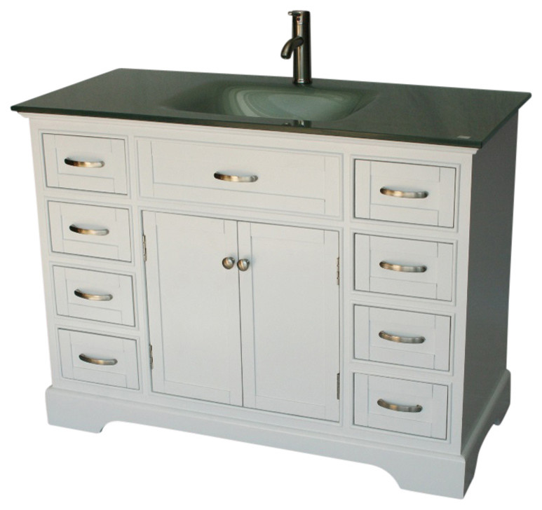46" Contemporary Style Single Sink Bathroom Vanity Model 2422-W ...