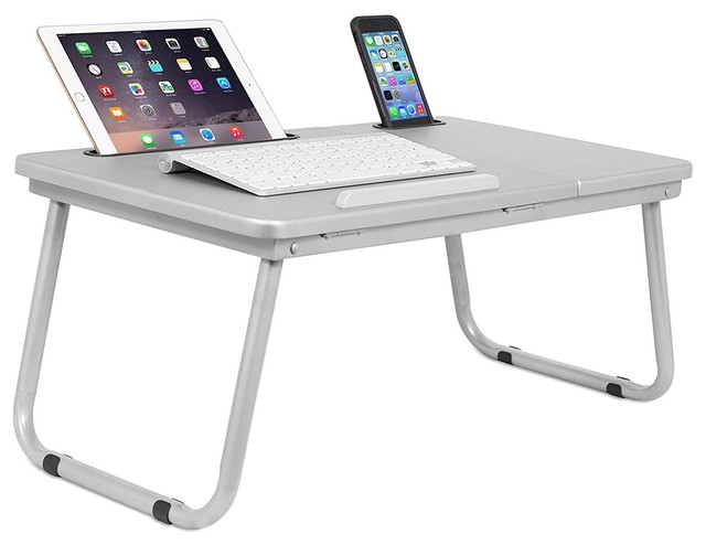 Lap Tray Desk With Tilting Top Laptop Stand Breakfast Serving Bed