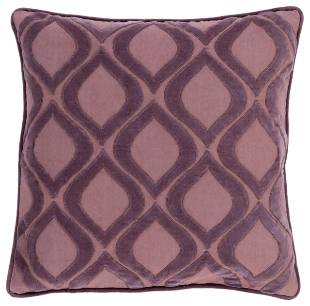 Surya Alexandria 22 X 22 Mauve And Dark Purple Pillow Cover Ax009