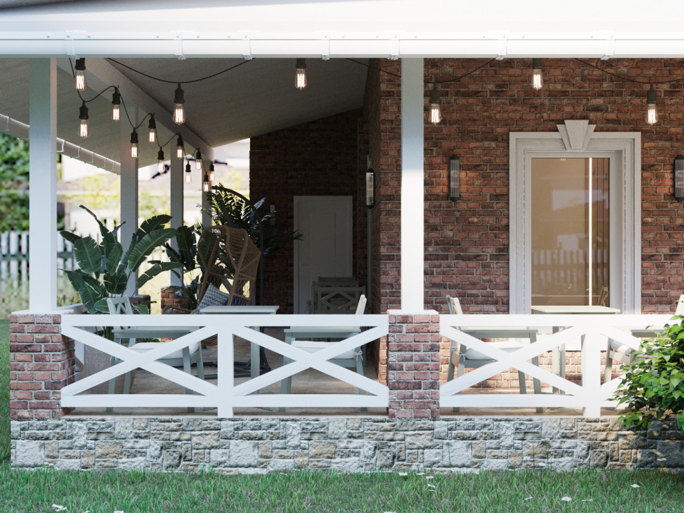 Дизайн террасы в частном доме в Подмосковье, 220м