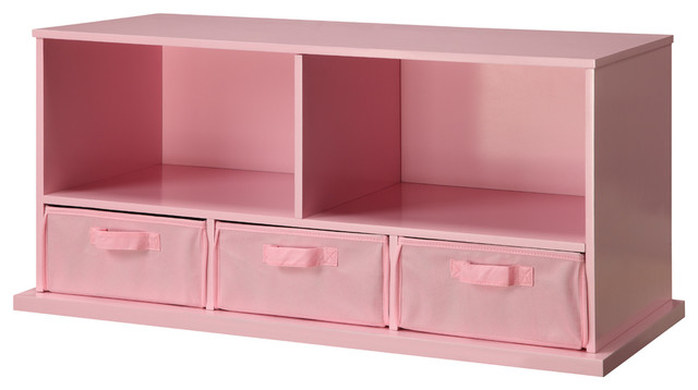Shelf Storage Cubby With 3 Baskets Contemporary Toy