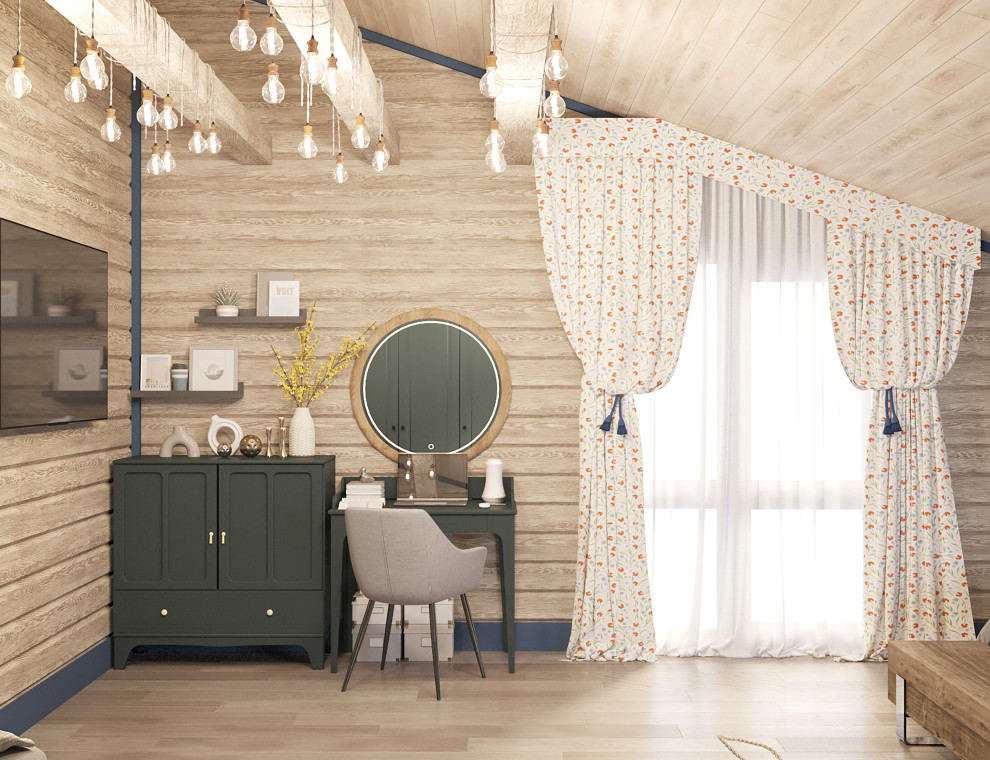 Брусовый дом выходного дня в Кантри стиле