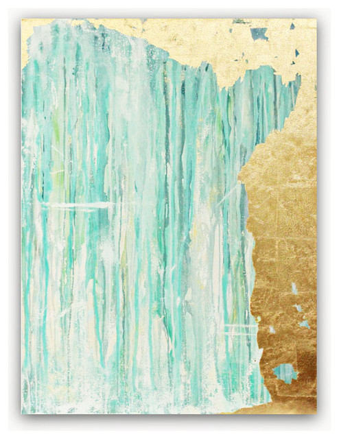 Glacial Retreat - Abstract Acrylic Painting with Gold Leaf