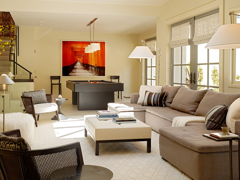 Design ideas for a contemporary family room in San Francisco.