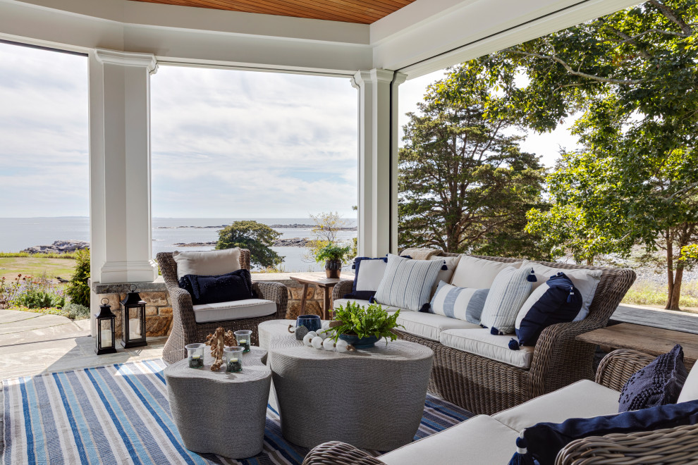Rocky Pointe Covered Porch - Beach Style - Porch - Portland Maine - by ...
