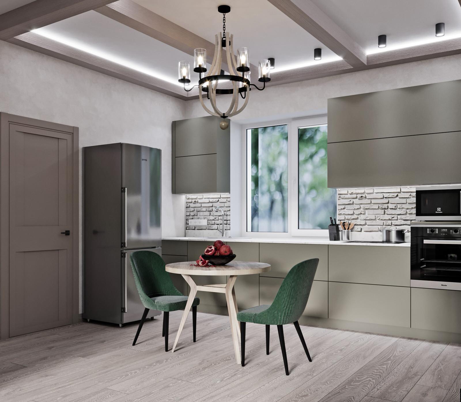 кухня гостиная 46 кв м