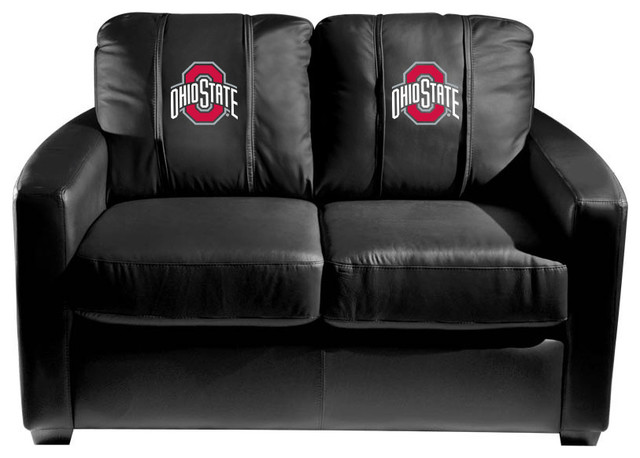 Ohio State Primary Collegiate Silver Love Seat Contemporary