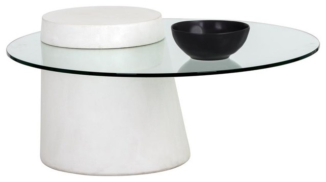 Hadriel Coffee Table Round Ivory Concrete Hadriel Coffee Table Round Ivory Concrete