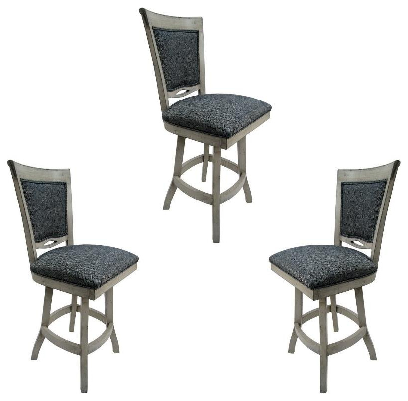 Home Square 3 Piece Swivel Armless Wood Counter Stool Set in Kokomo