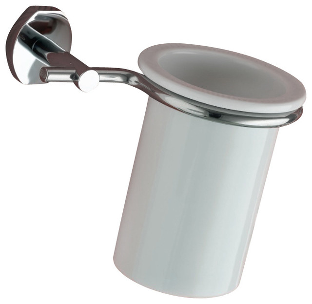 Wall Mounted White Ceramic Toothbrush Holder Contemporary Toothbrush Holders by TheBathOutlet