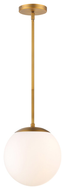 Niveous 10" LED Pendant 2700K, Aged Brass mid-century-pendelleuchten