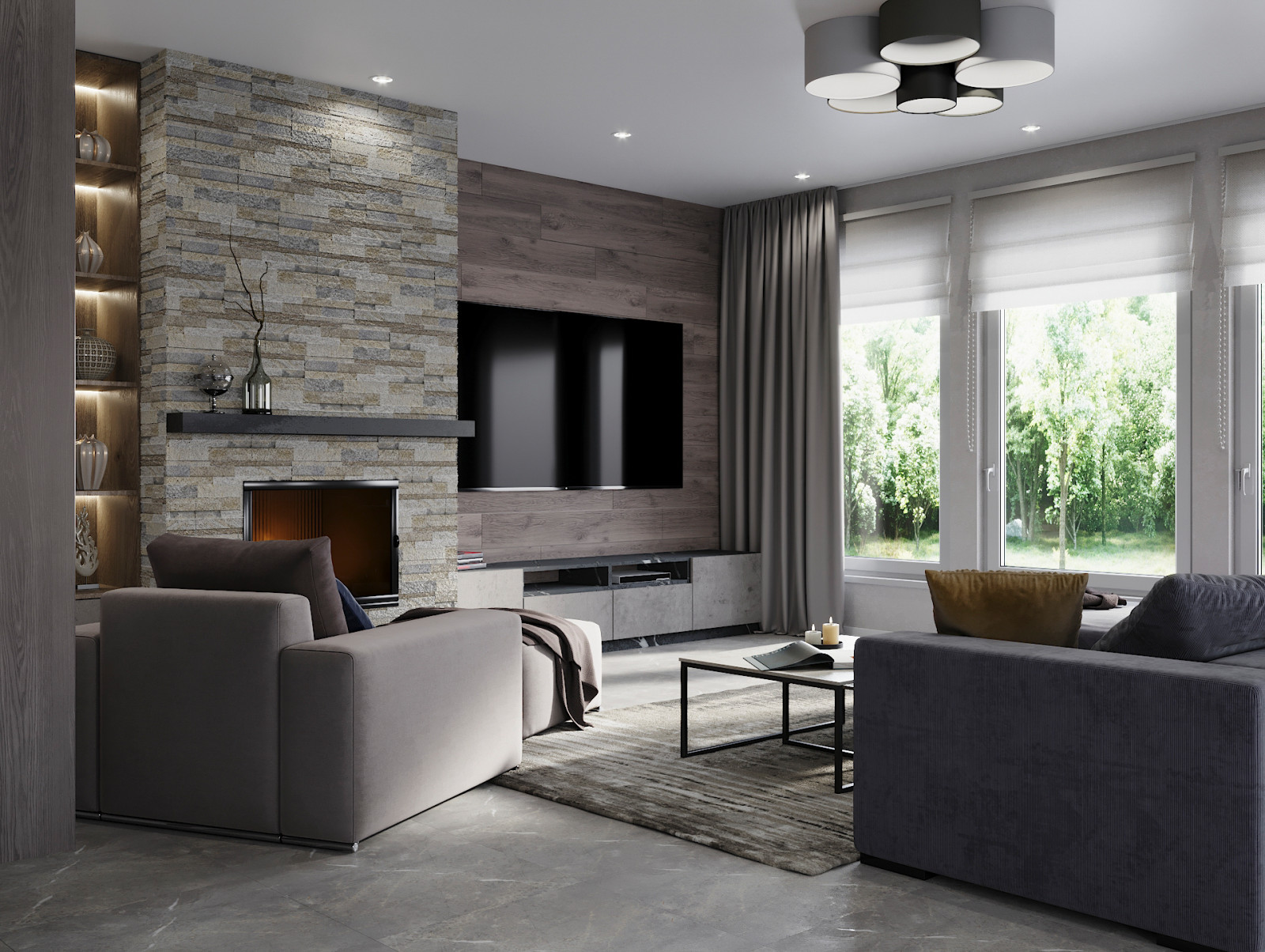 Кухня-гостиная в загородном доме в п. Волочаевка