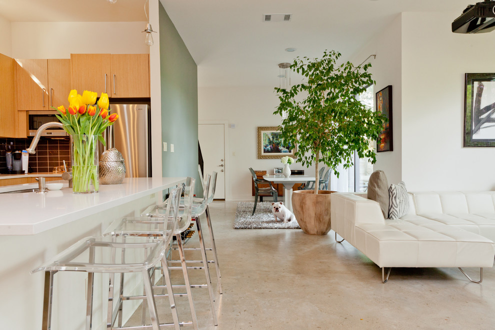 Inspiration for a contemporary living room remodel in Austin