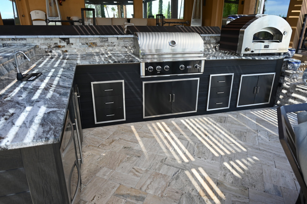 L Shaped Outdoor Kitchen