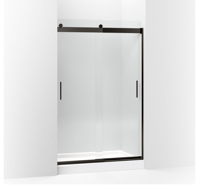 Kohler Levity Sliding Shower Door, 74"x44.63"-47.63", Anodized Dark Bronze