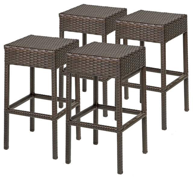 4 Barbados Backless Barstools Espresso Tropical Outdoor Bar 4 Barbados Backless Barstools Espresso Tropical Outdoor Bar Stools And Counter By Tk Classics