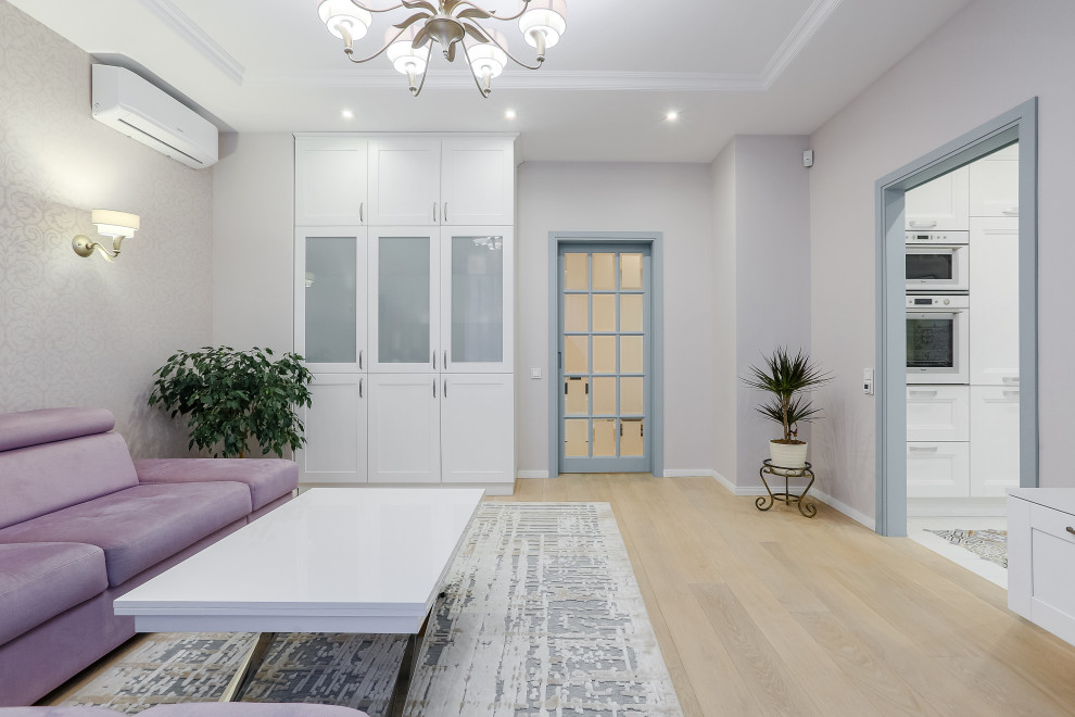 apartment with light blue doors