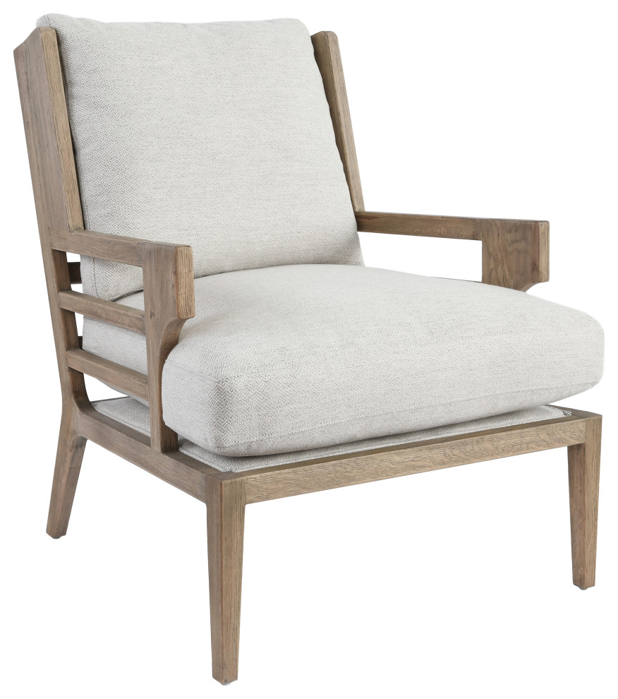 Rodger Accent Chair Pearl White by Kosas Home Transitional