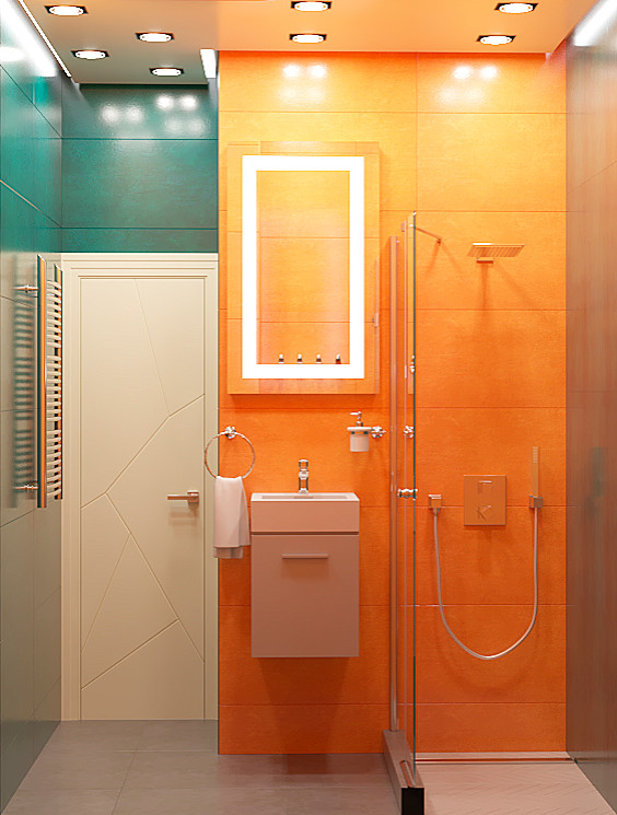 Яркая сочность. Трехкомнатная квартира на Озерной