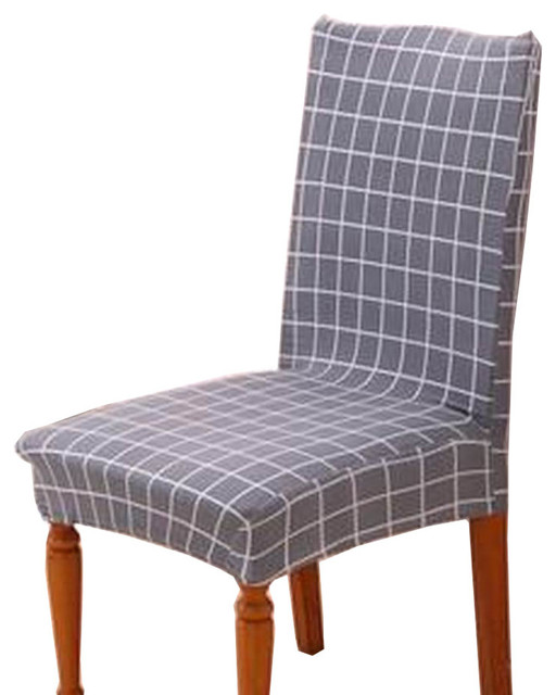 Gray Plaid Fashion Dining Chair Slipcover Chair Cover Chair Cushion