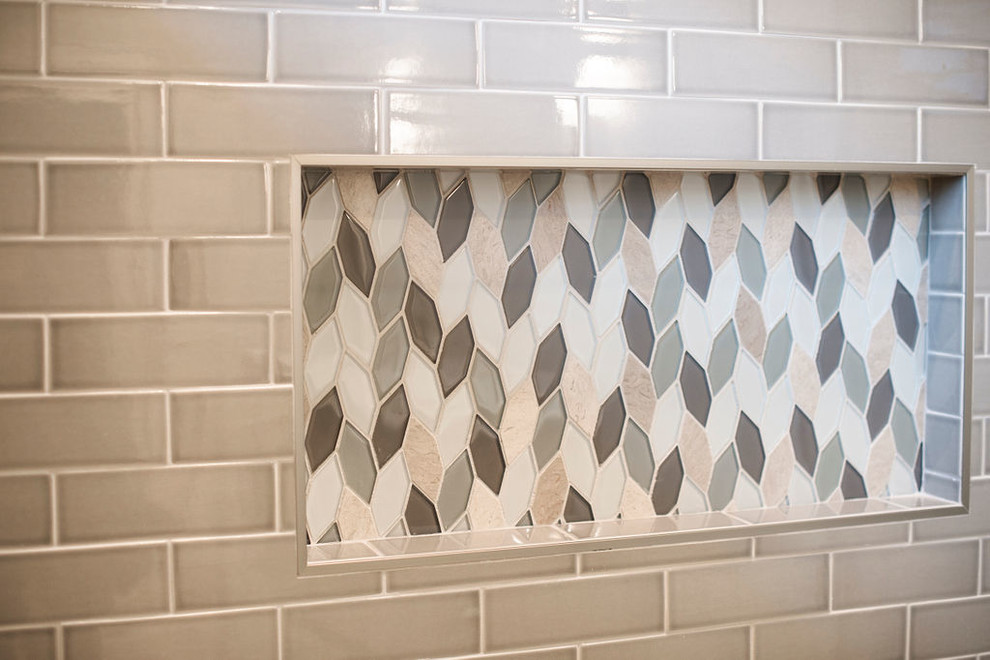 Custom mosaic niche in bathroom