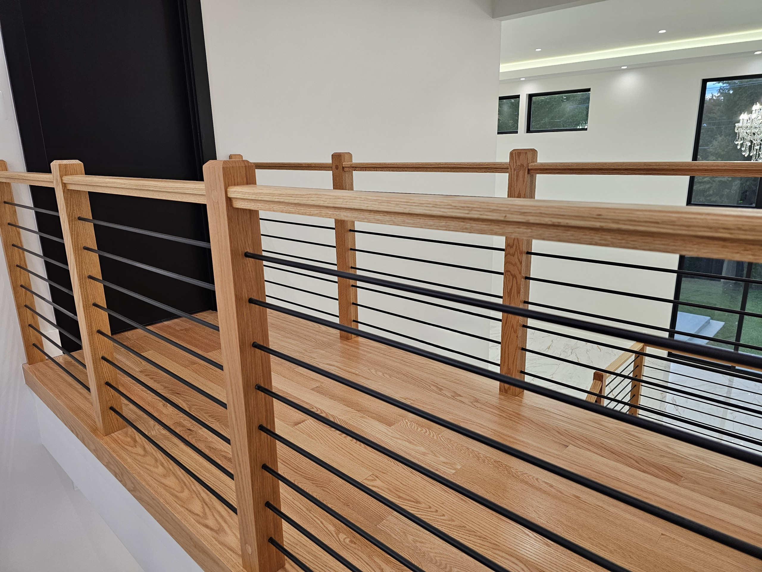 143_Modern Floating Red Oak and Metal Staircase, Sterling, VA