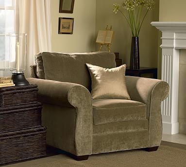 Pearce Upholstered Armchair, Down Blend Wrapped Cushions, Twill Parchment