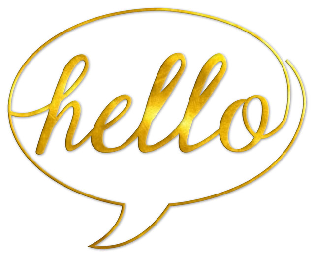 Hello Caption II, 30x32", Wall Art Contemporary Metal Wall Art by