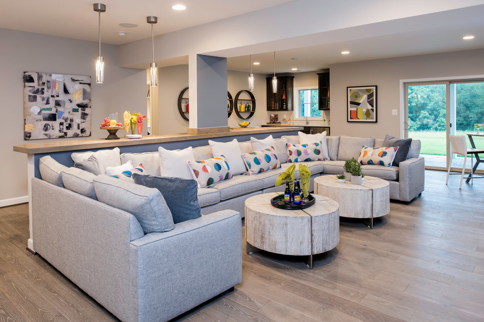 Example of a transitional home design design in Baltimore