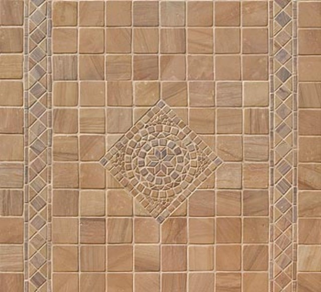4x4 Fancy Design Teakwood Sandstone Mosaic Traditional Wall And 4x4 Fancy Design Teakwood Sandstone Mosaic Traditional Wall And Floor Tile By Tileosaics