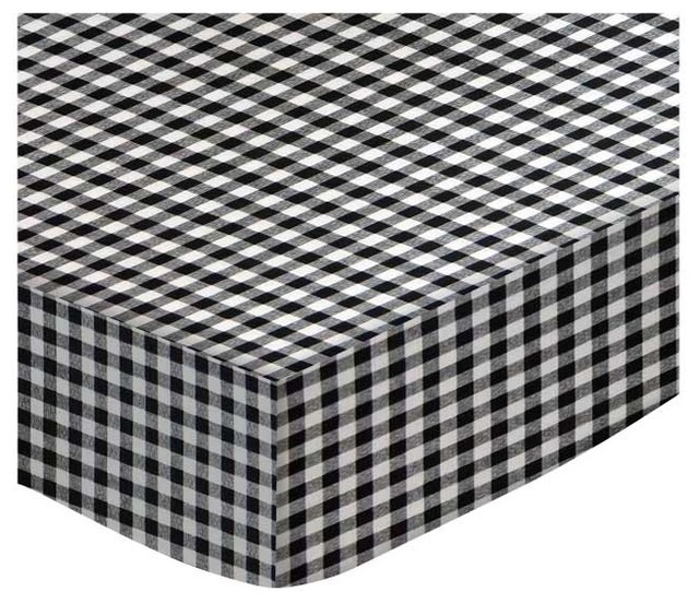 SheetWorld Black Gingham Check Fabric, by The Yard