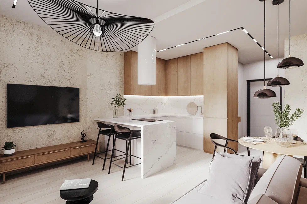 Комфортная квартира бизнес класса в стиле эко-сканди