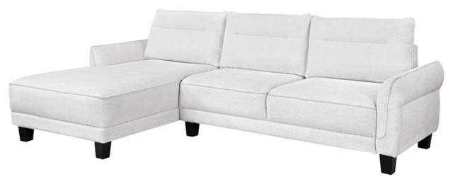 Pemberly Row Modern Fabric Upholstered Curved Arms Sectional Sofa in ...