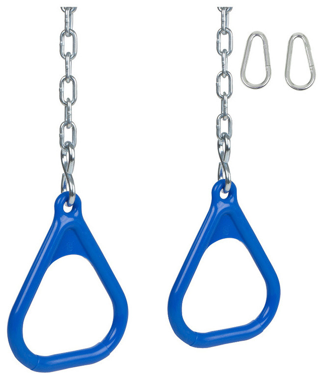 Swing Set Trapeze Rings With Chains, Set of 2 Traditional Kids Playsets And Swing Sets by