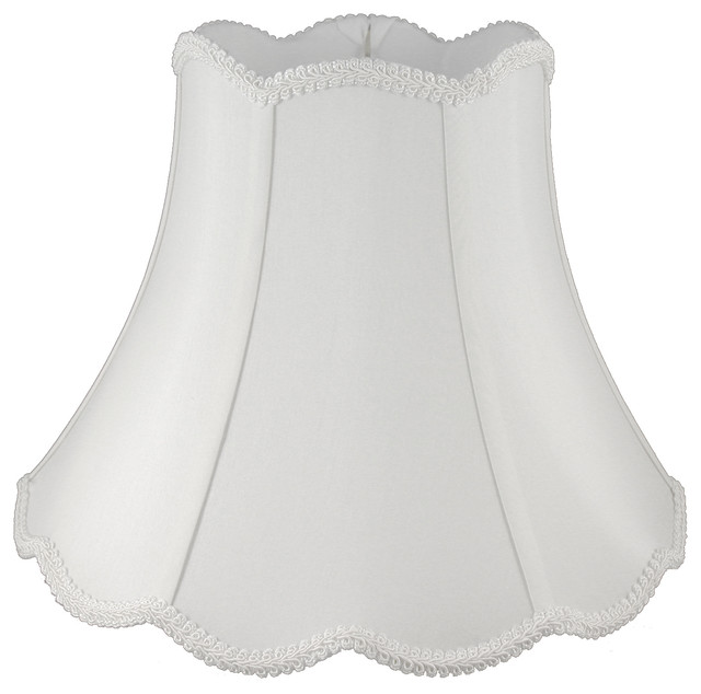 Pratt Scallop Bell Faux Silk Lampshade With Harp Fitter Traditional Lamp Shades by