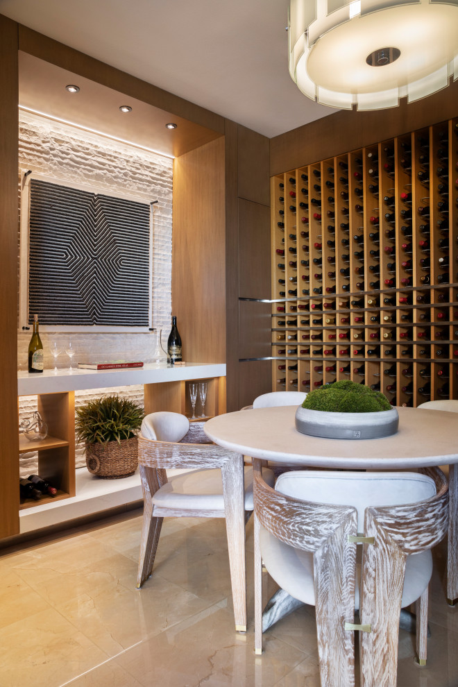 Wine cellar - contemporary wine cellar idea in Orange County