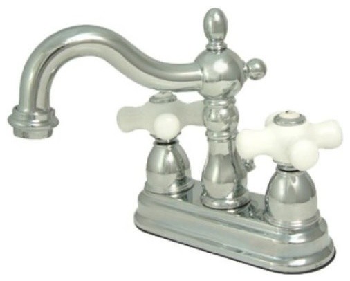 Two Handle 4" Centerset Lavatory Faucet with Brass Pop-up KS1601PX