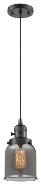 Bell Mini Pendant With Switch, Oil Rubbed Bronze, Plated Smoke