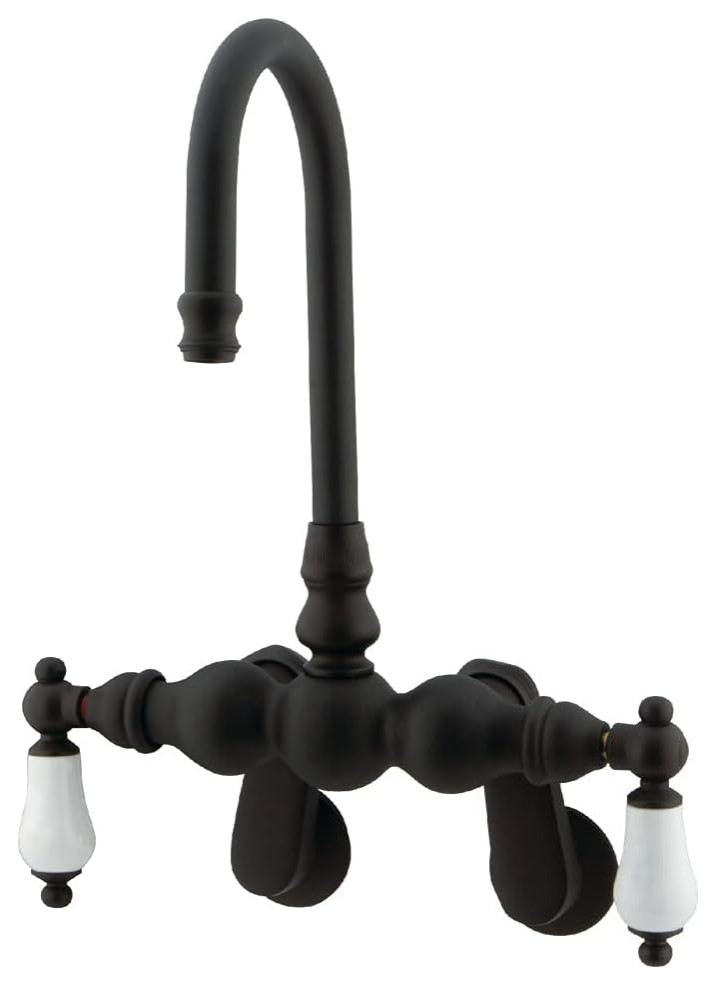 Vintage Tub Filler, High Arched Spout With Porcelain Handles Traditional Bathtub Faucets