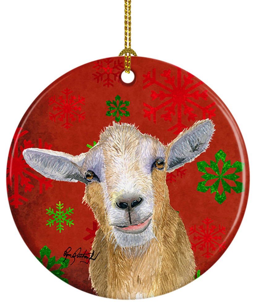 Goat Candy Cane Holiday Christmas Ceramic Ornament Rdr3024Co1