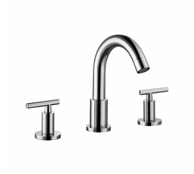 3 Hole 2 Handle Faucet Pull Up Drain With Lift Rod Chrome