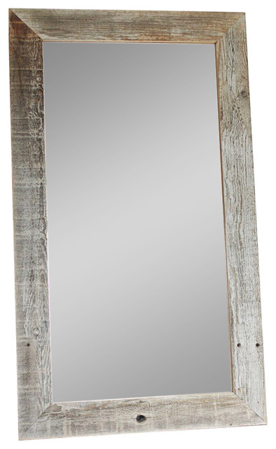 Reclaimed Lumber Barnwood Wall Mirror with Corner Brackets 