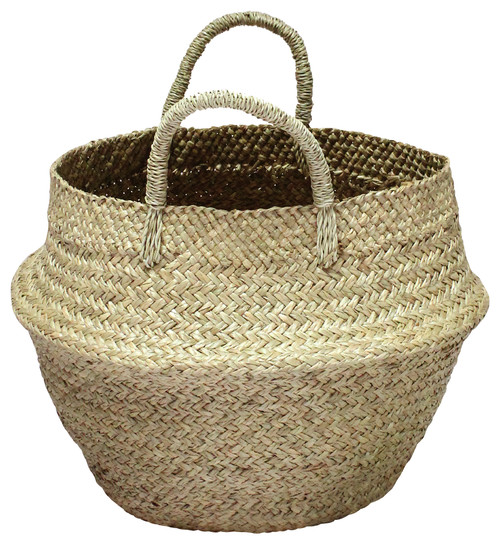 Natural Double Woven, Sea Grass, Belly Basket, Nursery Basket - Come get ideas to Steal this Look: Laid Back Cali Slightly Boho Chic in HOME AGAIN With Reese Witherspoon. 