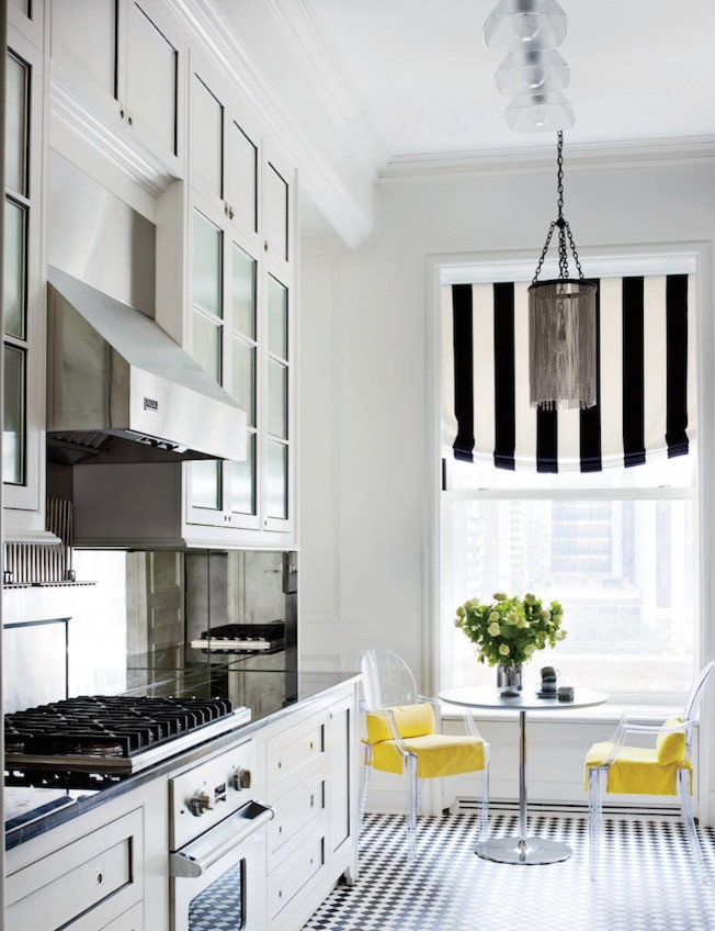 Example of a transitional kitchen design in New York