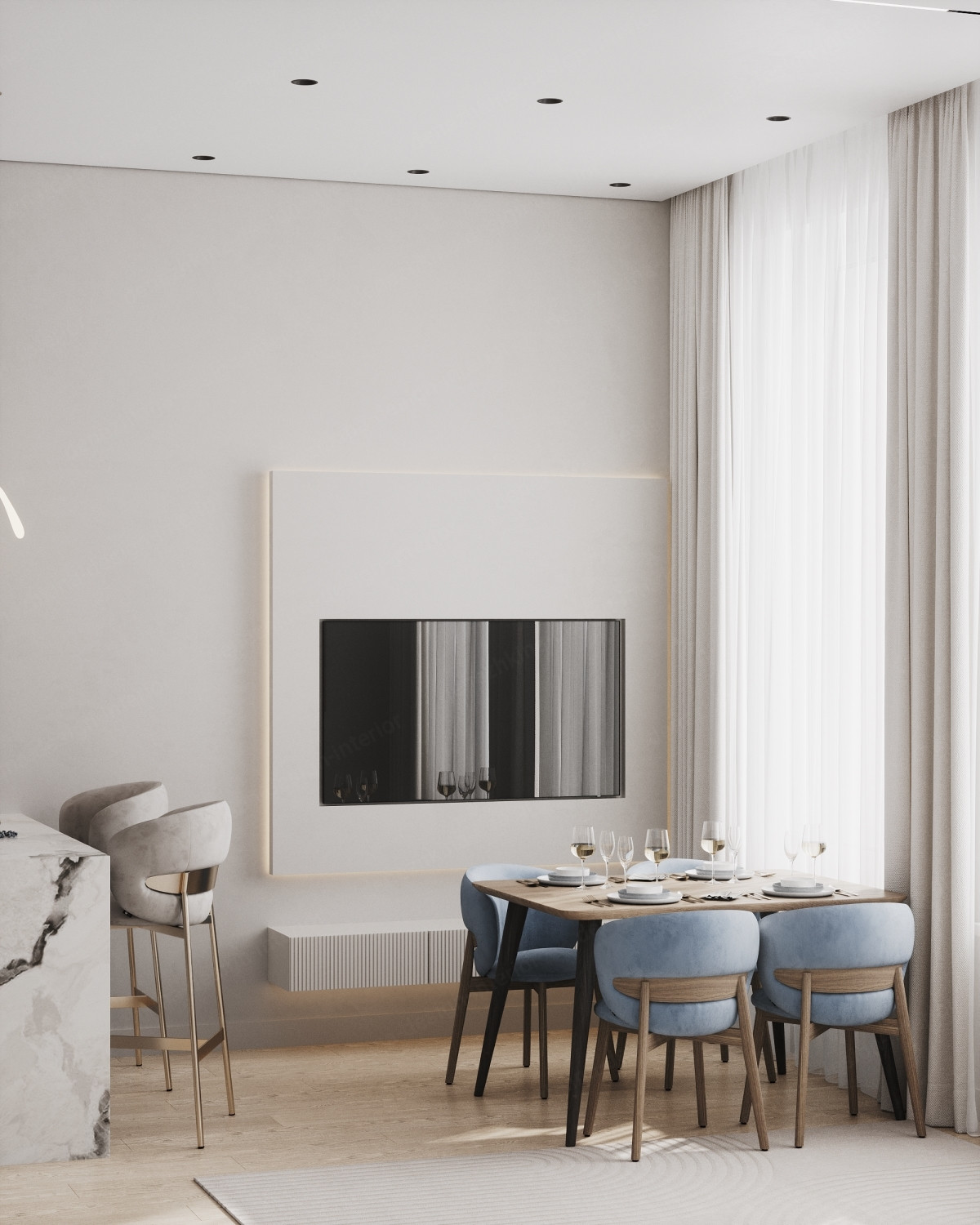 Дизайн проект 3 комнатной квартиры - ЖК Резиденция Архитекторов