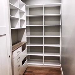 Built-in Pantry with Cabinet/Shelf Storage and Counter Space