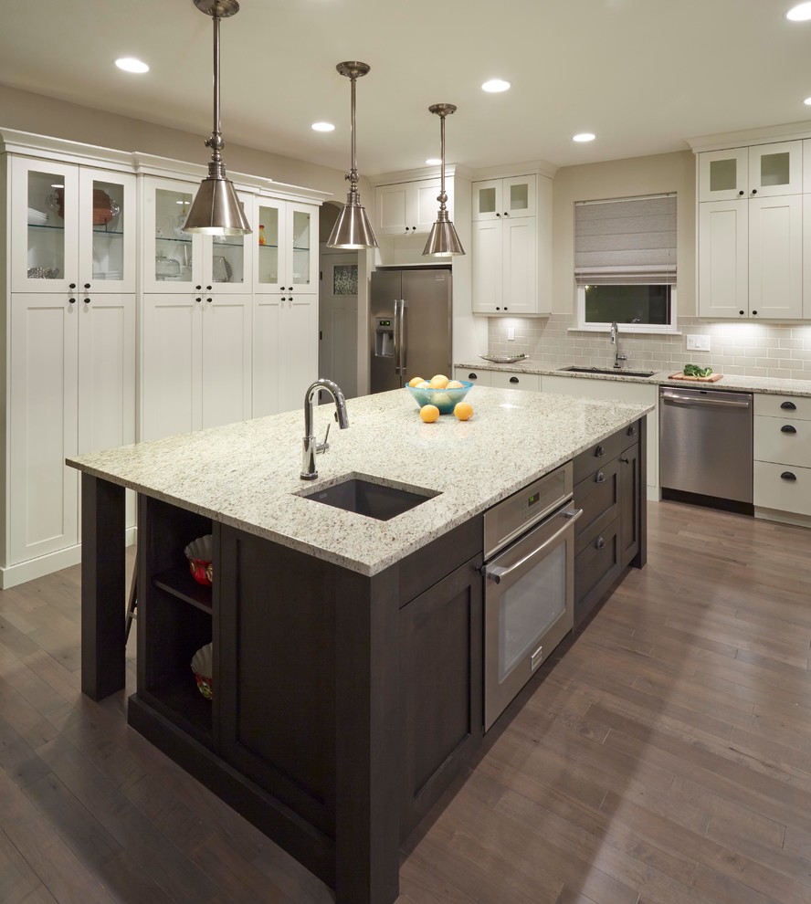 Example of a large transitional kitchen design in Denver