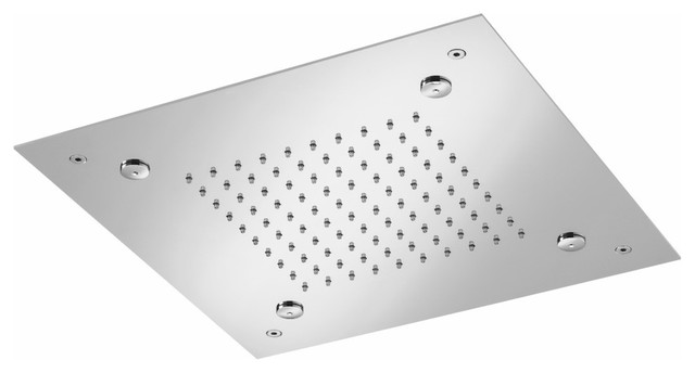 15" Stainless Steel Flush Mount Rainhead With Mist Flow, Brushed Nickel