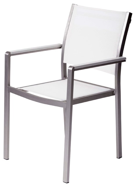 David Dining Chair Set Of 6 Brush, White Mesh Outdoor Dining Chairs